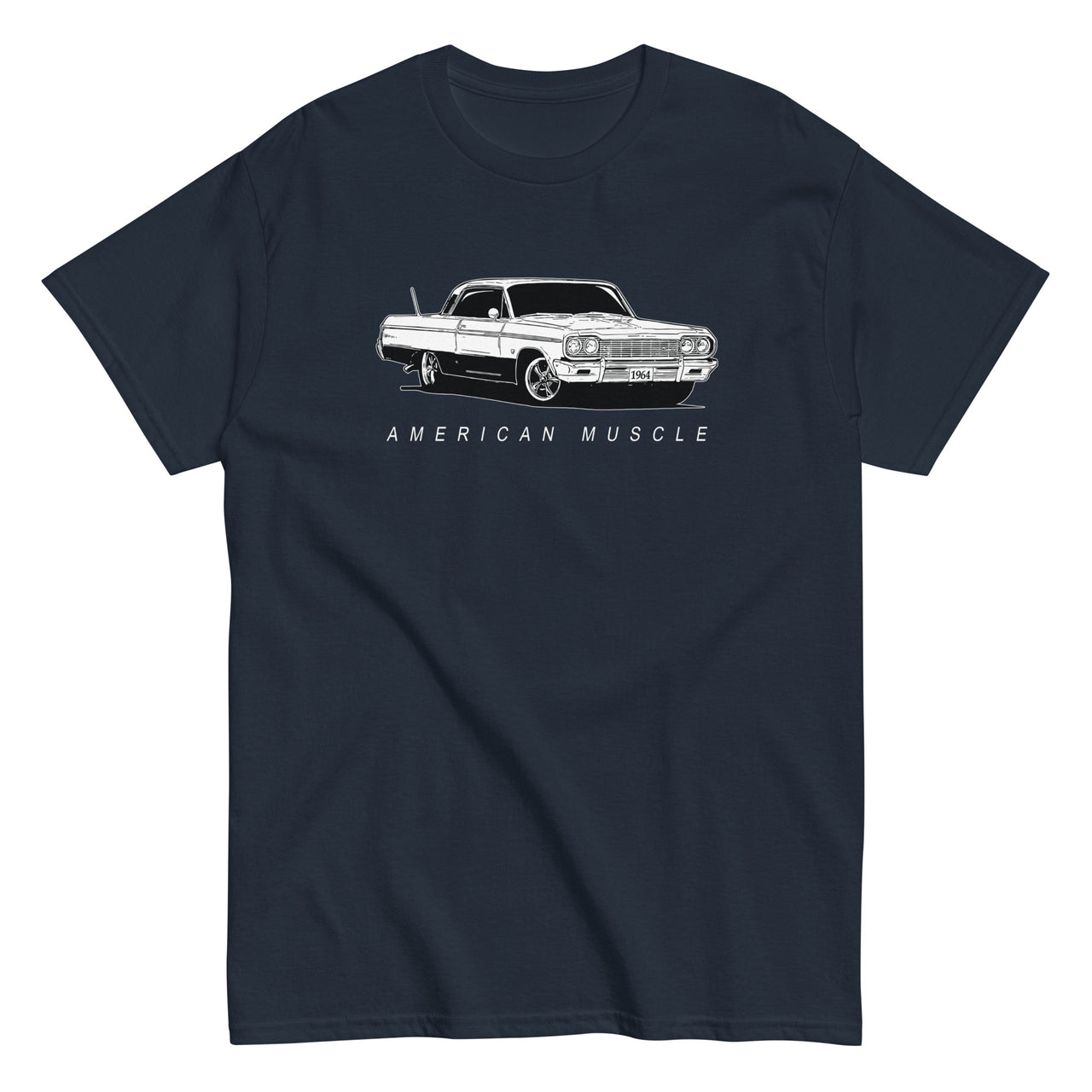 1964 Impala T-Shirt - American Muscle Car-In-Navy-From Aggressive Thread