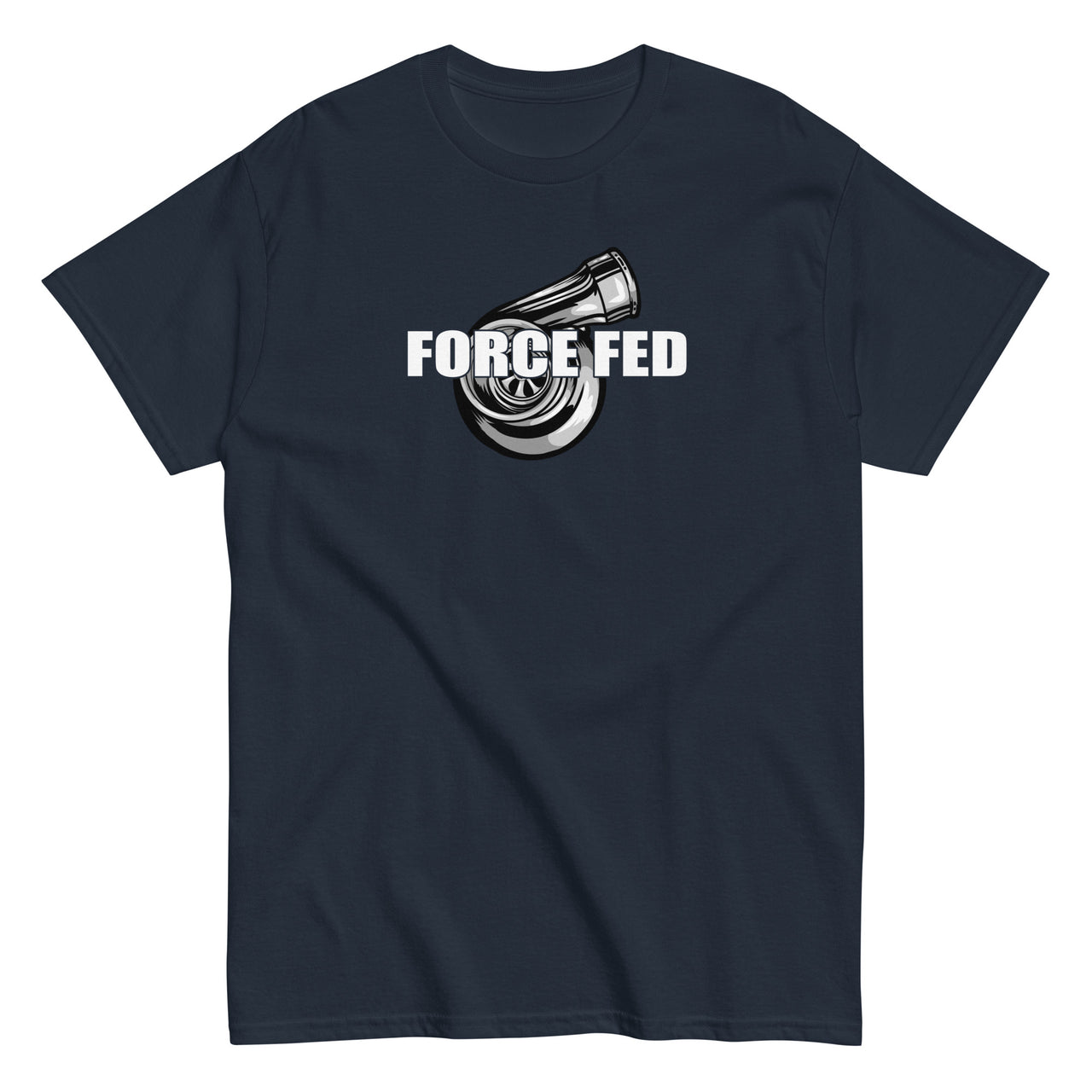 Force Fed T-Shirt - Car Guy Turbo Shirt in navy