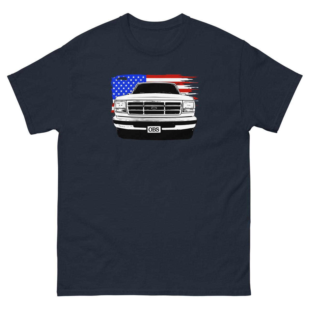 OBS Truck American Flag T-Shirt in navy