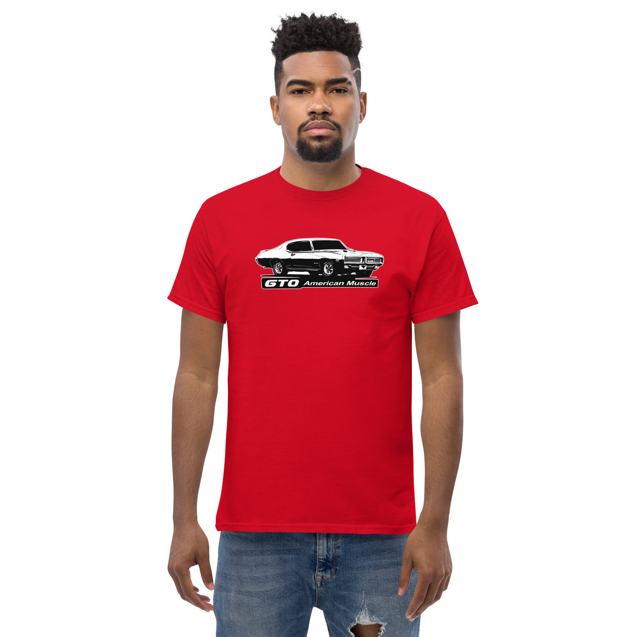 1969 GTO T-Shirt modeled in red