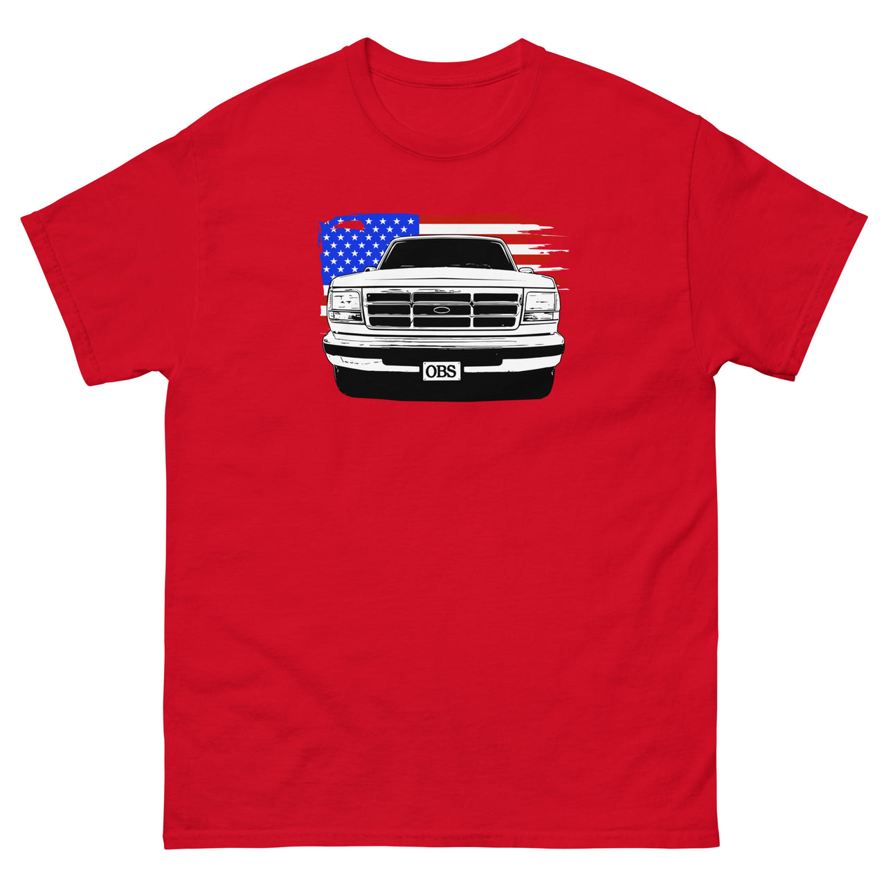 OBS Truck American Flag T-Shirt in red