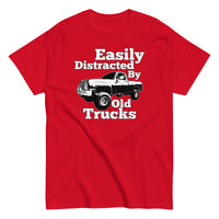 Thumbnail for red Square Body Truck T-Shirt - Easily Distracted By Old Trucks