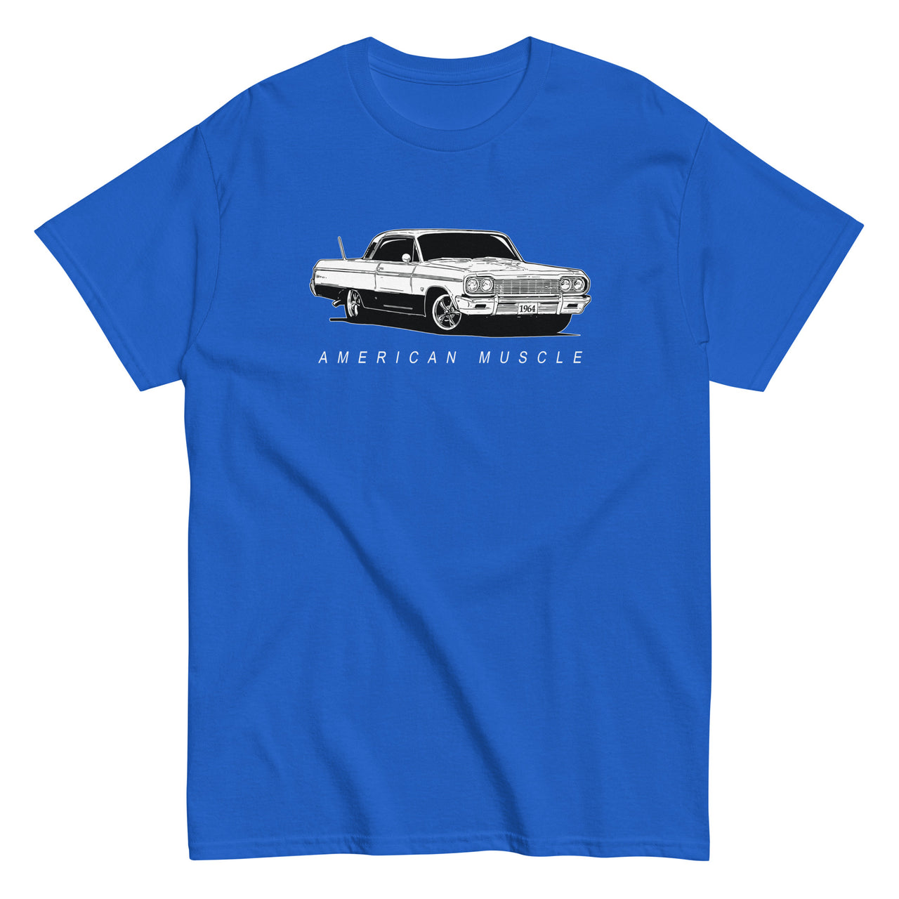 1964 Impala T-Shirt - American Muscle Car-In-Royal-From Aggressive Thread