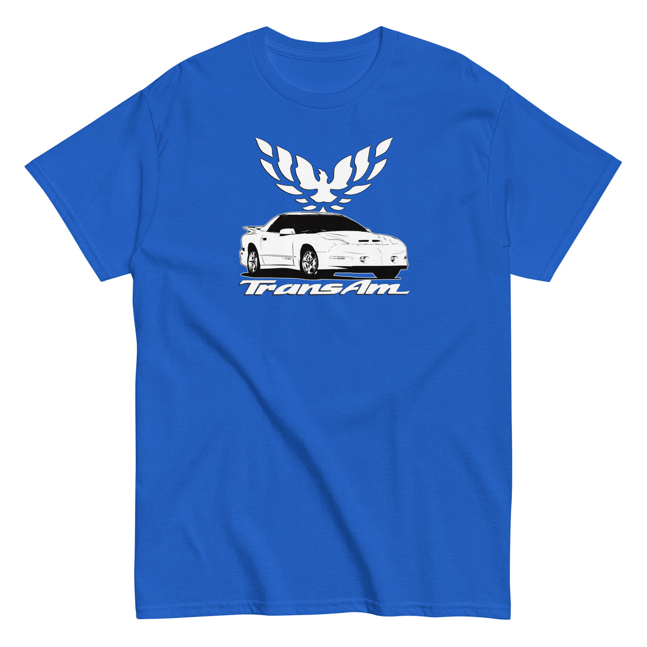 Early 4th Gen 1993-1997 Trans Am T-Shirt modeled in royal