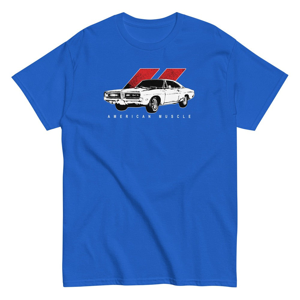 69 Charger RT Muscle Car T-Shirt in royal