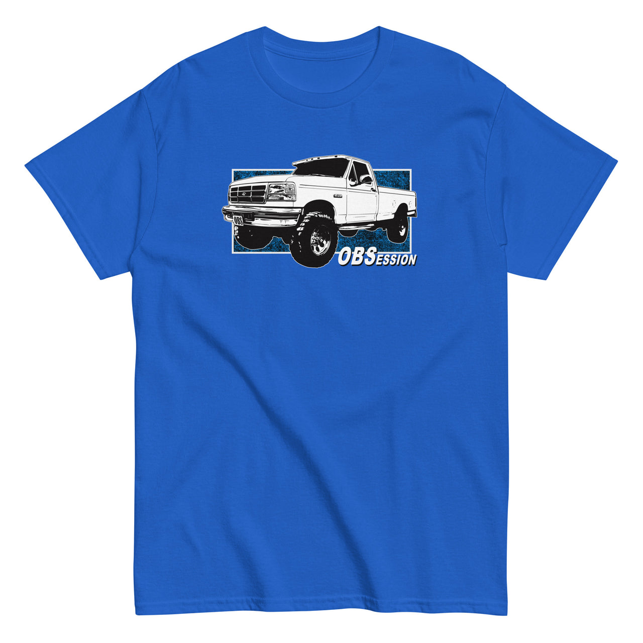 OBS Truck T-Shirt With Single Cab 90s Ford Truck - Royal