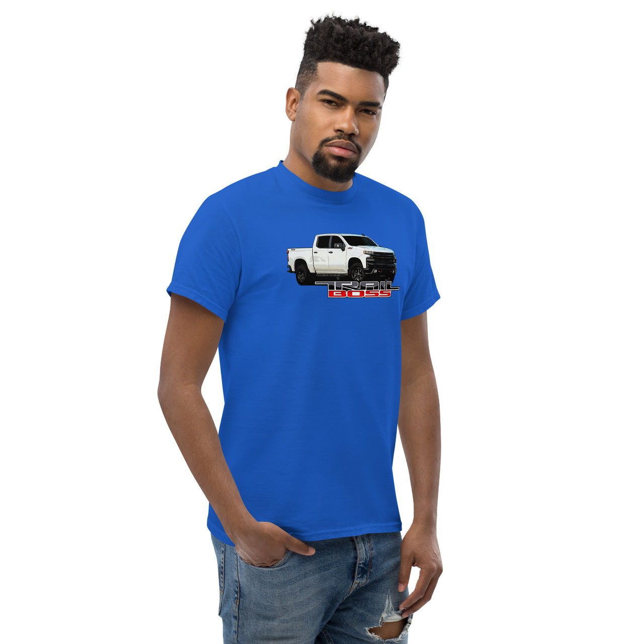Trail Boss Truck T-Shirt-In-White-From Aggressive Thread