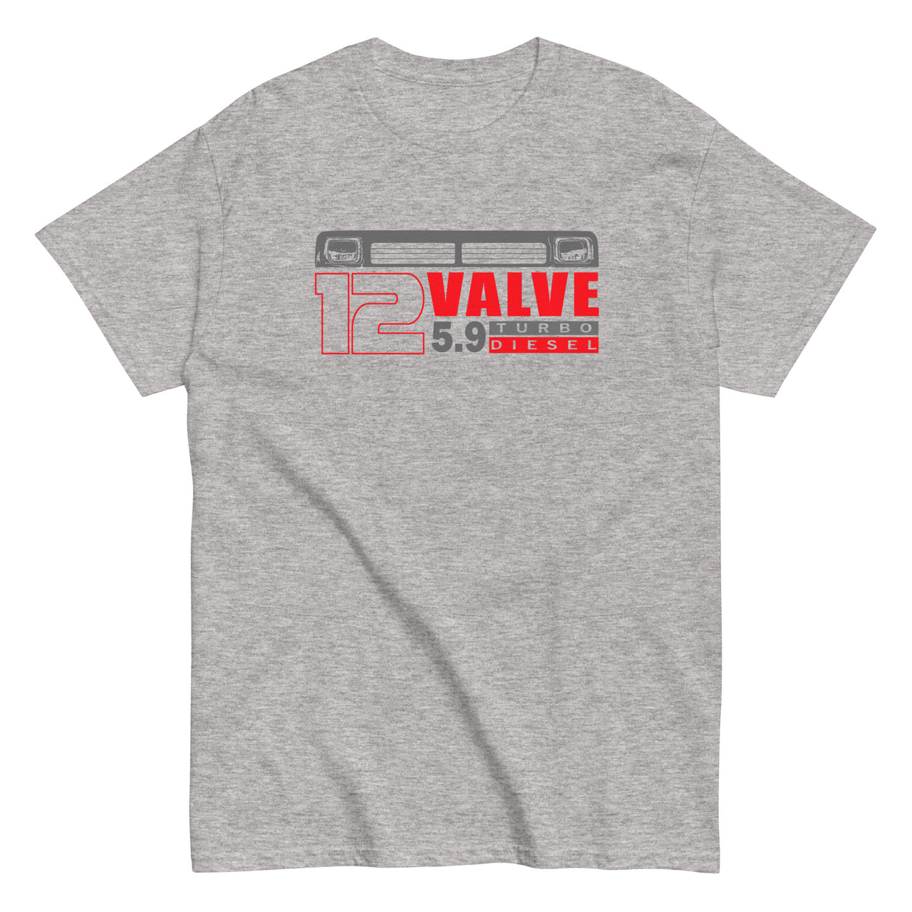 First Gen 12 Valve Diesel Truck T-Shirt-In-Sports Grey-From Aggressive Thread