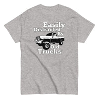 Thumbnail for sport grey Square Body Truck T-Shirt - Easily Distracted By Old Trucks