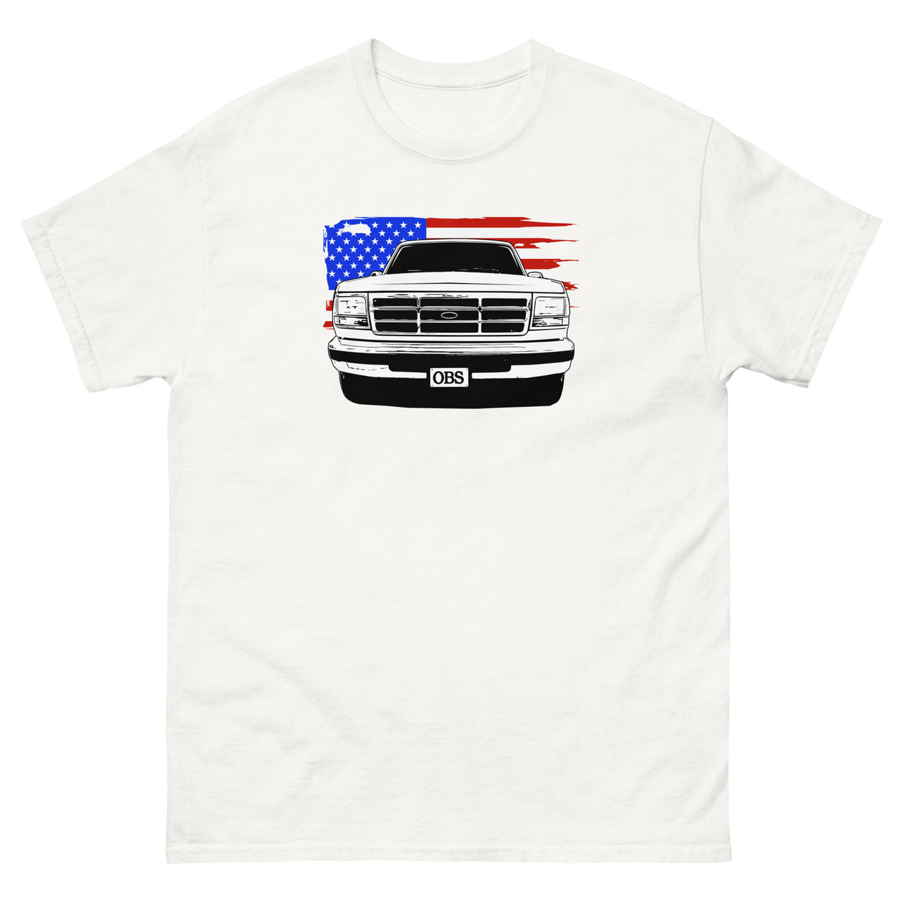 OBS Truck American Flag T-Shirt in white
