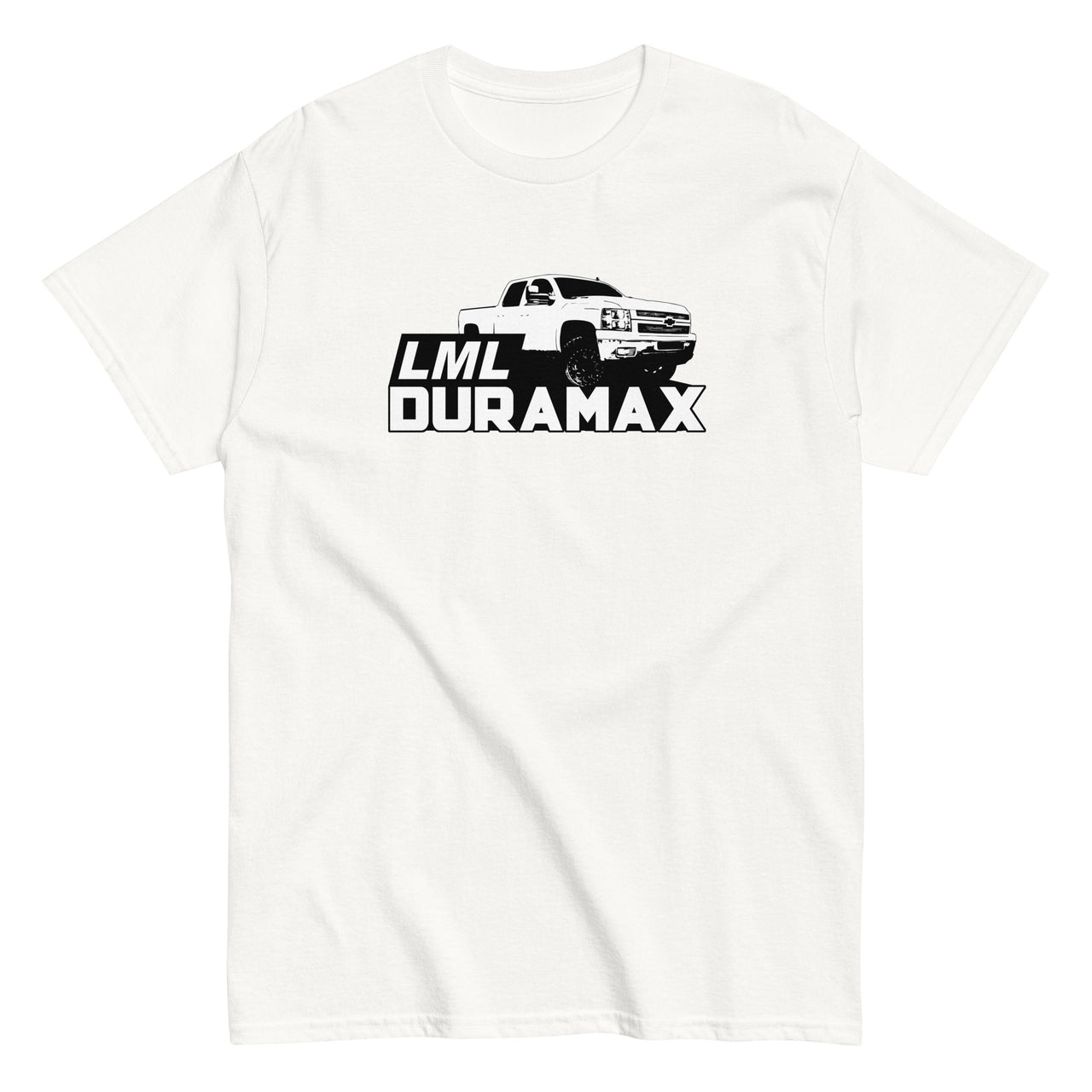 Early LML Duramax Truck T-Shirt-In-White-From Aggressive Thread