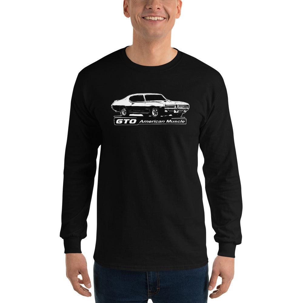1969 GTO Long Sleeve T-Shirt modeled in black