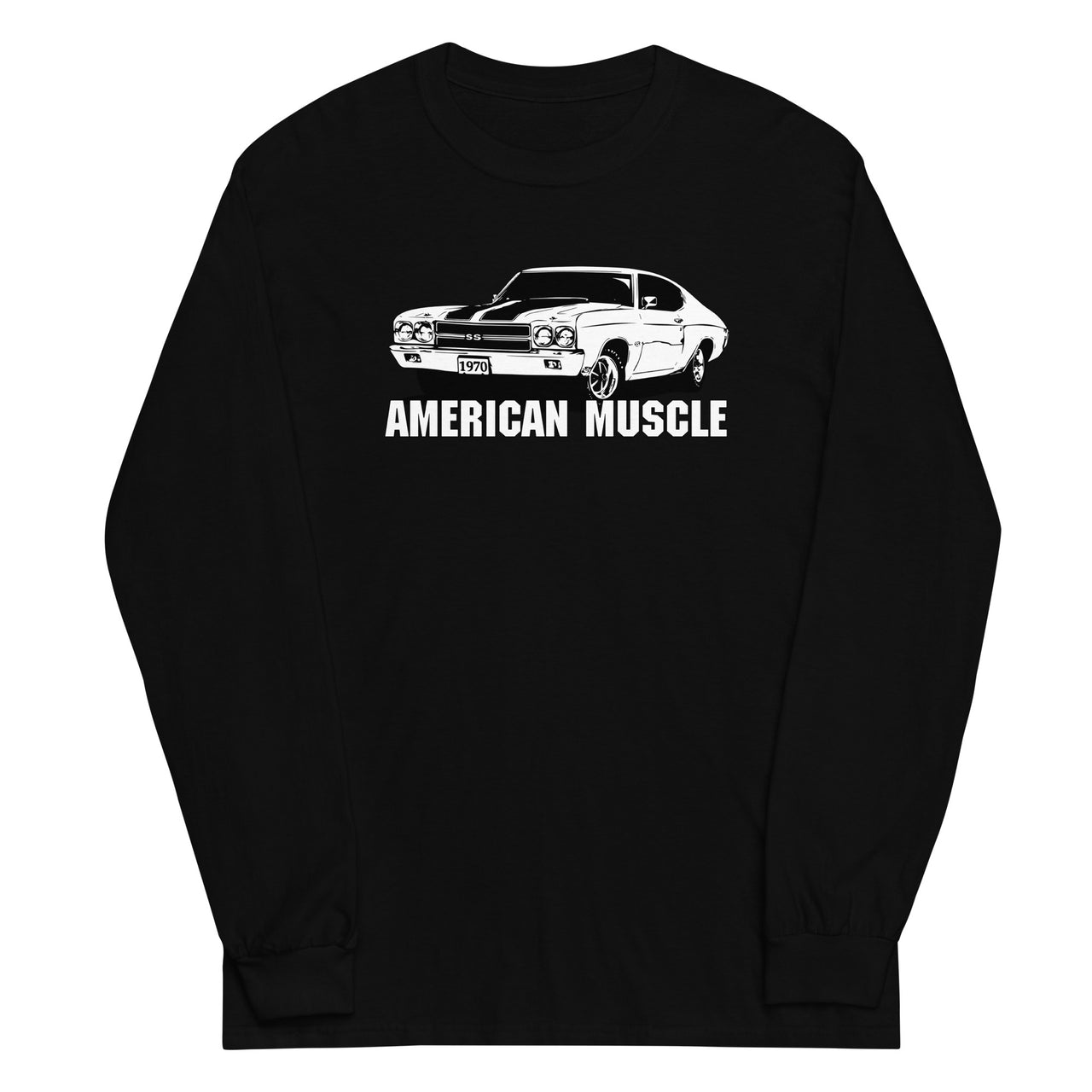 1970 Chevelle Car Long Sleeve T-Shirt in black