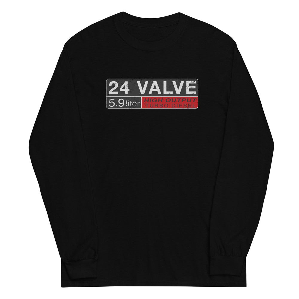 24 Valve 5.9 Diesel Engine Long Sleeve Shirt in black
