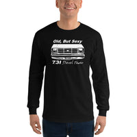 Thumbnail for OBS Truck Shirt Old, But Sexy 7.3 Powerstroke Diesel Long Sleeve modeled in black