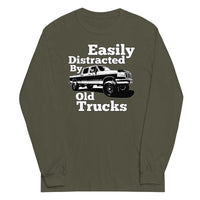 Thumbnail for military green OBS Truck Long Sleeve Shirt Crew Cab - Easily Distracted By Old Trucks
