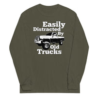 Thumbnail for military Square Body Truck Long Sleeve Shirt - Easily Distracted By Old Trucks