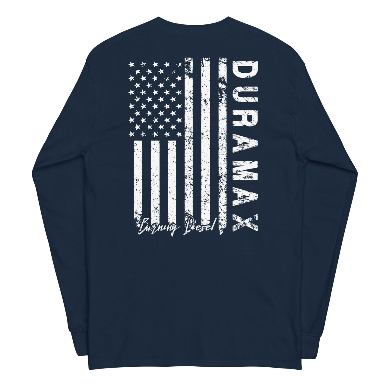 LZO Duramax Long Sleeve Shirt With American Flag Design back in navy