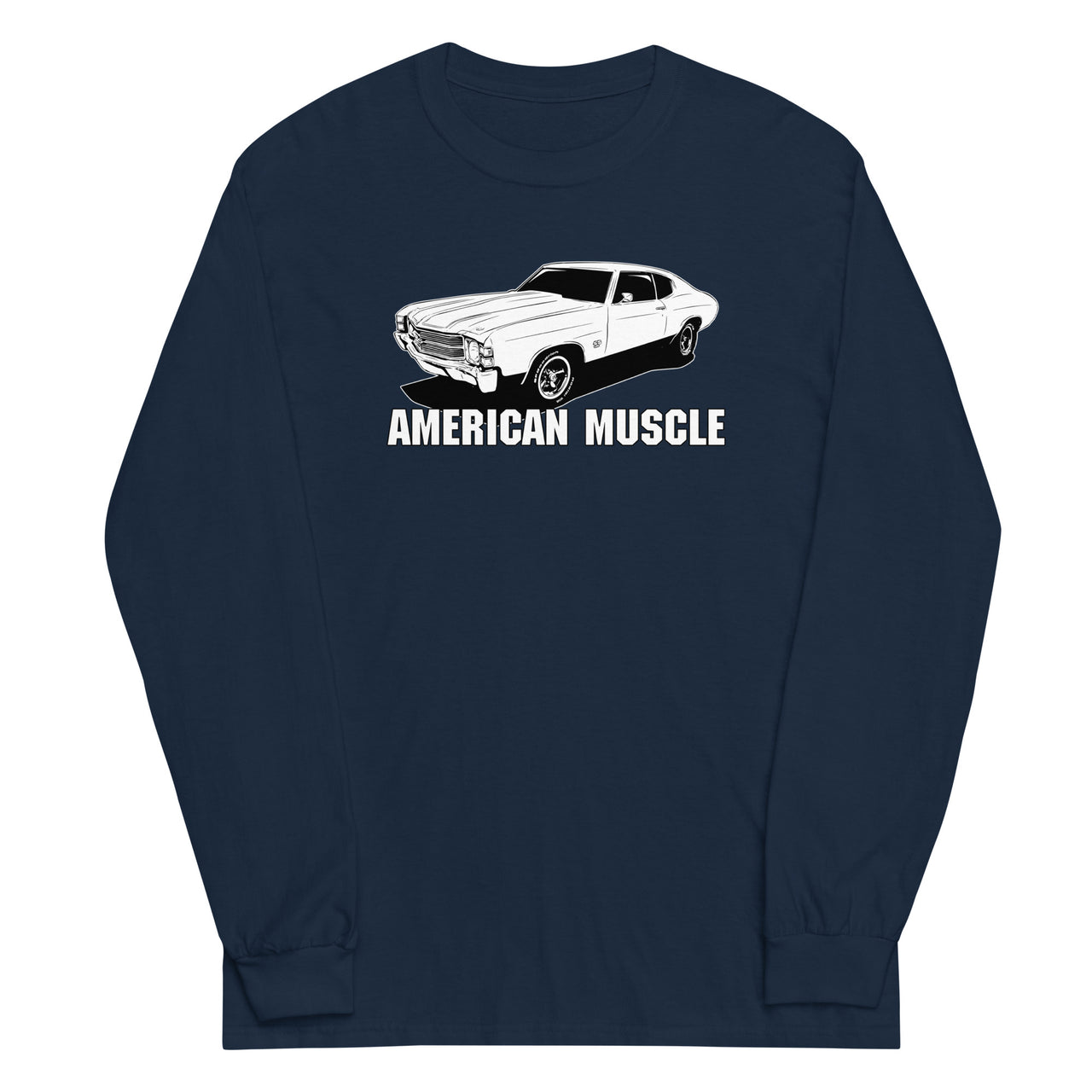 1971 Chevelle American Muscle Long Sleeve T-Shirt in navy