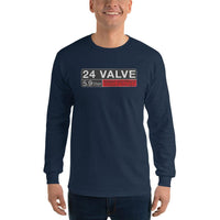 Thumbnail for 24 Valve 5.9 Diesel Engine Long Sleeve Shirt modeled in navy