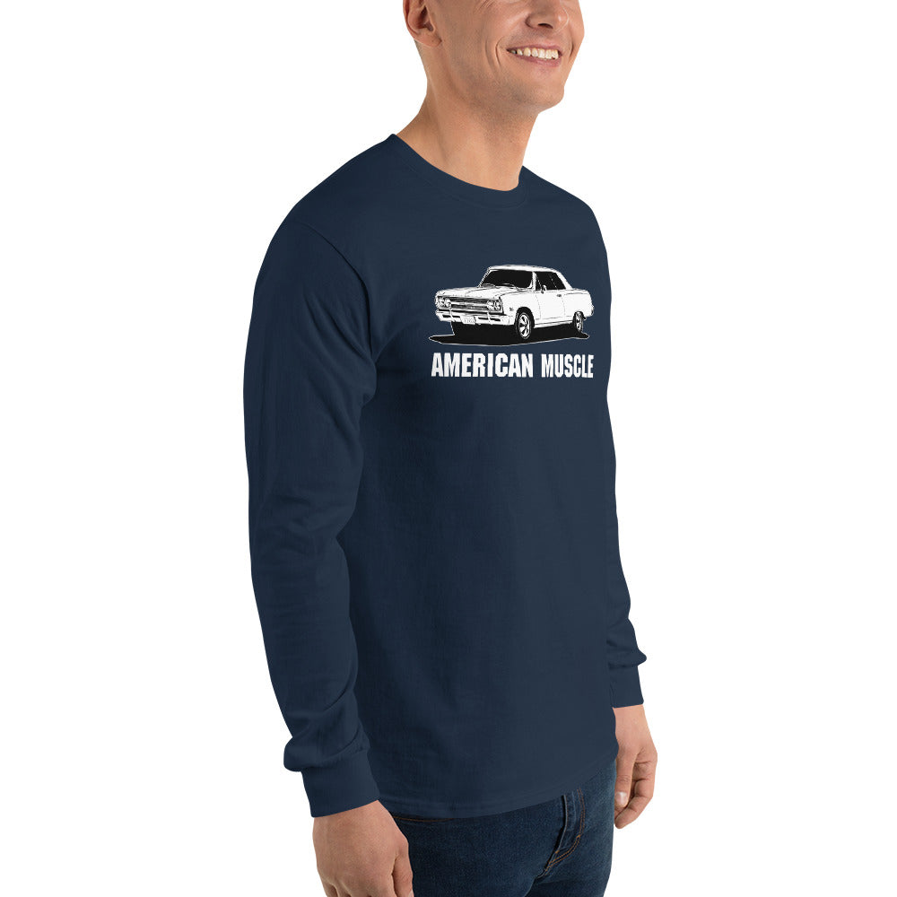 1965 Chevelle Malibu Long Sleeve Shirt in Navy