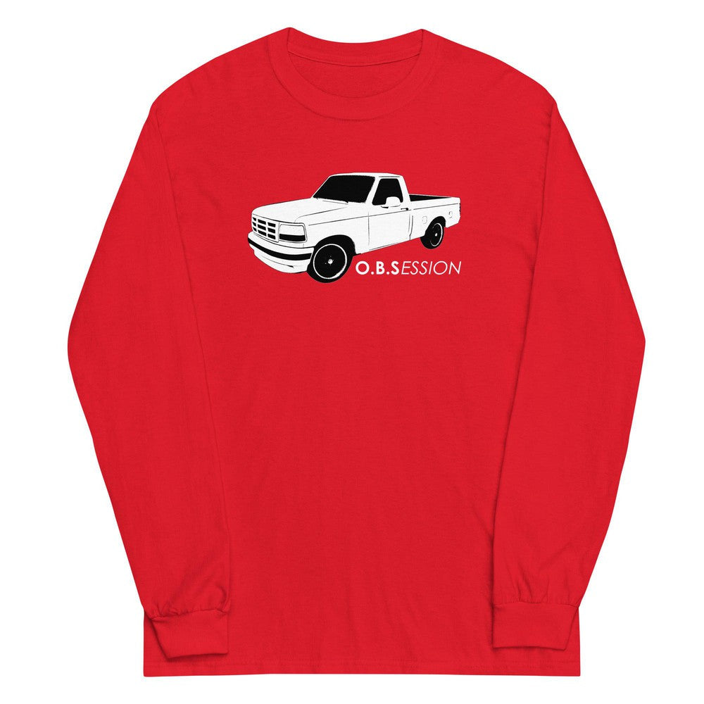 OBS Truck Long Sleeve Shirt Based On Single Cab F150-In-Red-From Aggressive Thread
