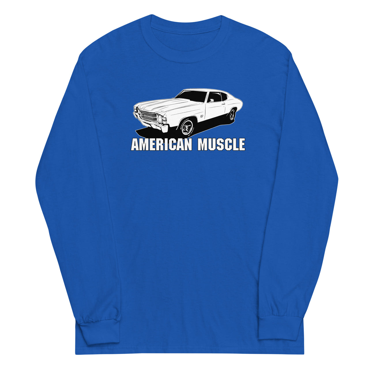 1971 Chevelle American Muscle Long Sleeve T-Shirt in royal