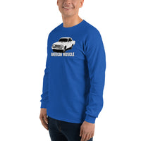 Thumbnail for Man modeling a 1967 Chevelle Long Sleeve T-shirt in royal