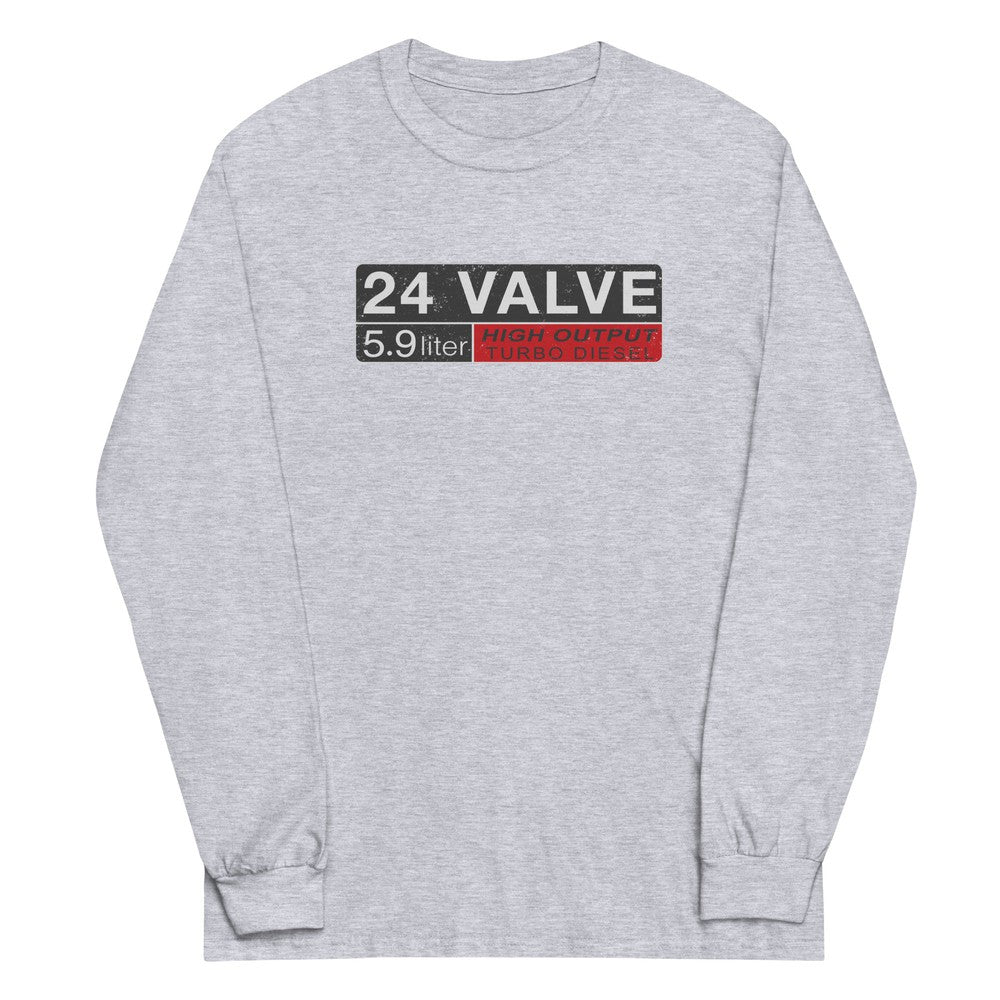 24 Valve 5.9 Diesel Engine Long Sleeve Shirt in grey