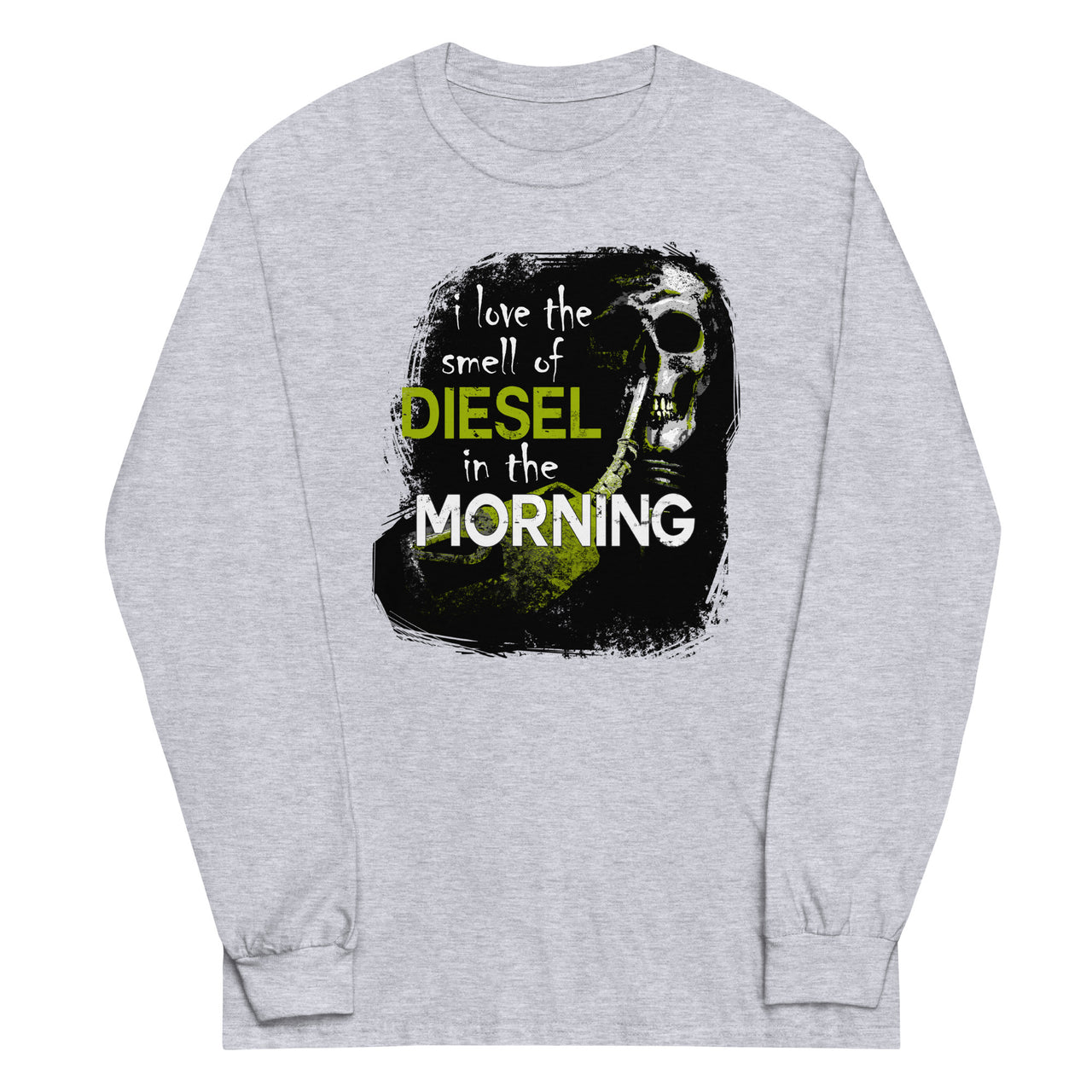 Truck Long Sleeve T-Shirt - I Love The Smell of Diesel In The Morning in sport grey
