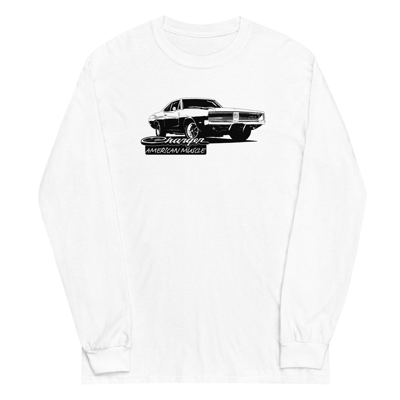 1969 Charger Long Sleeve Shirt in white