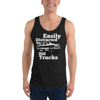 Thumbnail for man modeling OBS Truck Tank Top Shirt Men's Tank Top - Easily Distracted By Old Trucks