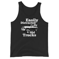 Thumbnail for Black Square Body Truck Tank Top Shirt Easily Distracted By Old Trucks