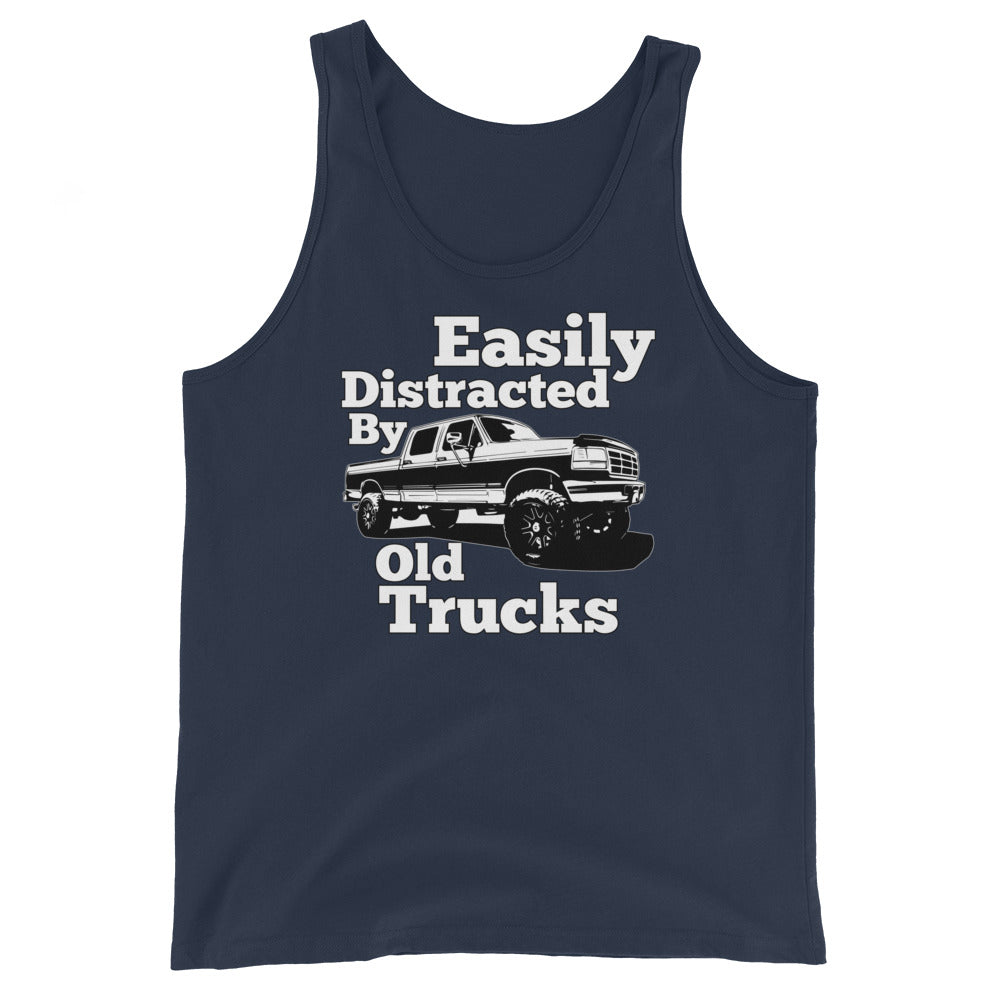 navy OBS Truck Tank Top Shirt Men's Tank Top - Easily Distracted By Old Trucks