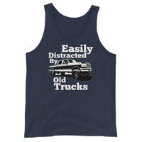 Thumbnail for navy OBS Truck Tank Top Shirt Men's Tank Top - Easily Distracted By Old Trucks