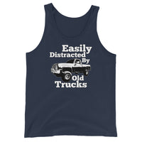 Thumbnail for navy Square Body Truck Tank Top Shirt Easily Distracted By Old Trucks