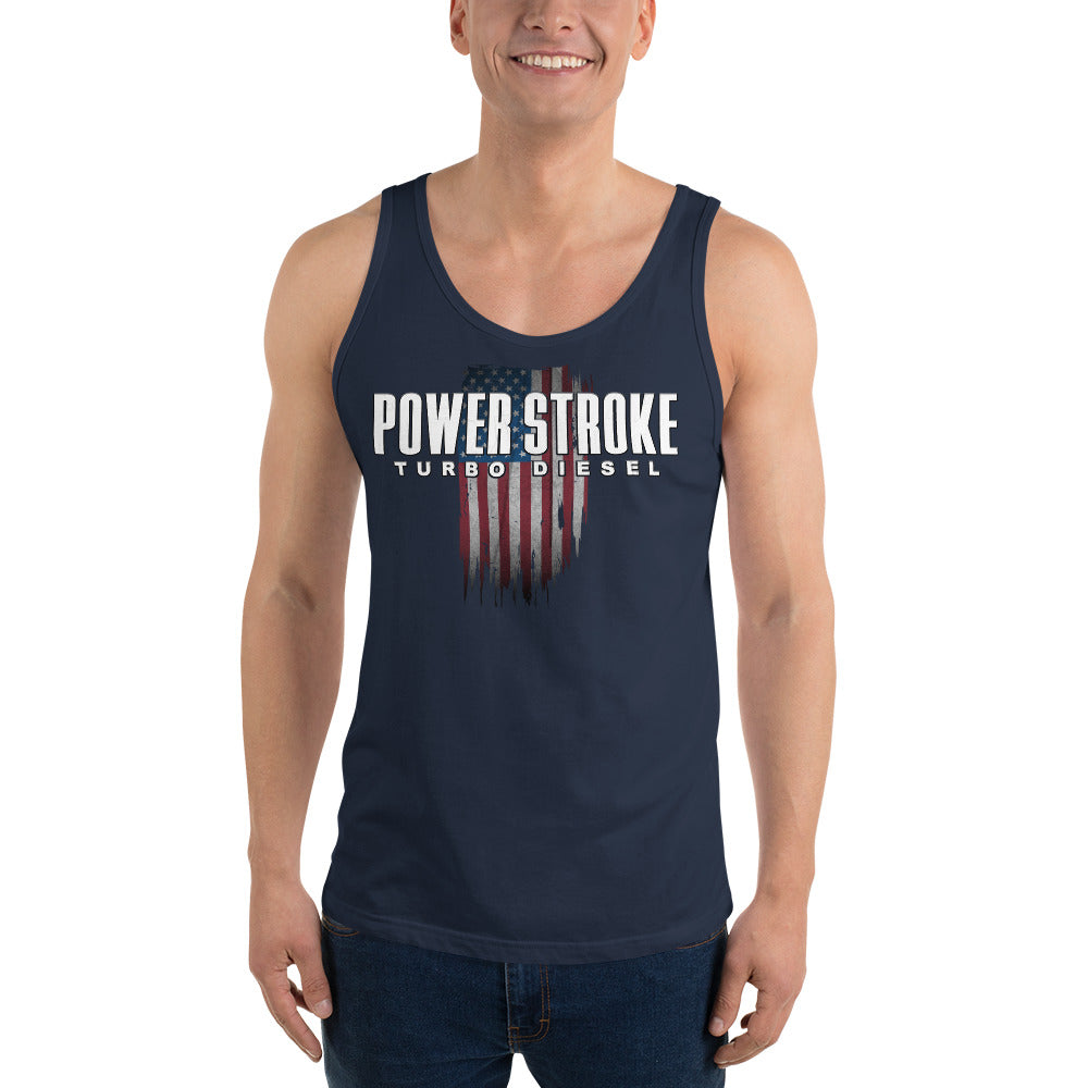 Power Stroke Men's Tank Top Patriotic Design