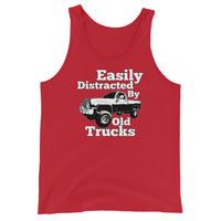 Thumbnail for red Square Body Truck Tank Top Shirt Easily Distracted By Old Trucks