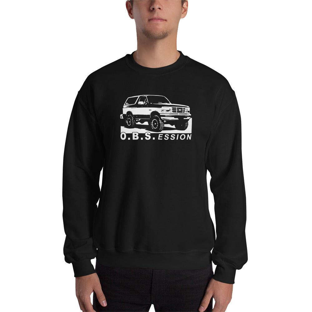 OBS Bronco Sweatshirt modeled in black