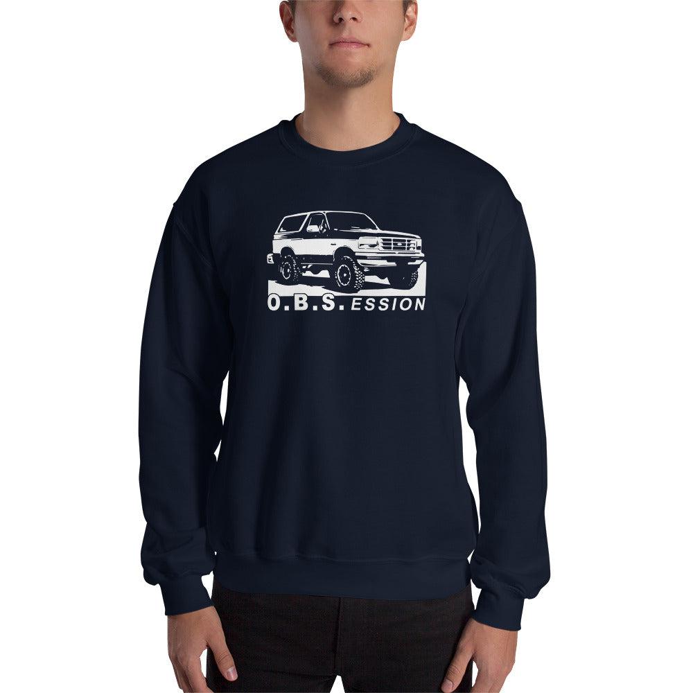 OBS Bronco Sweatshirt modeled in navy