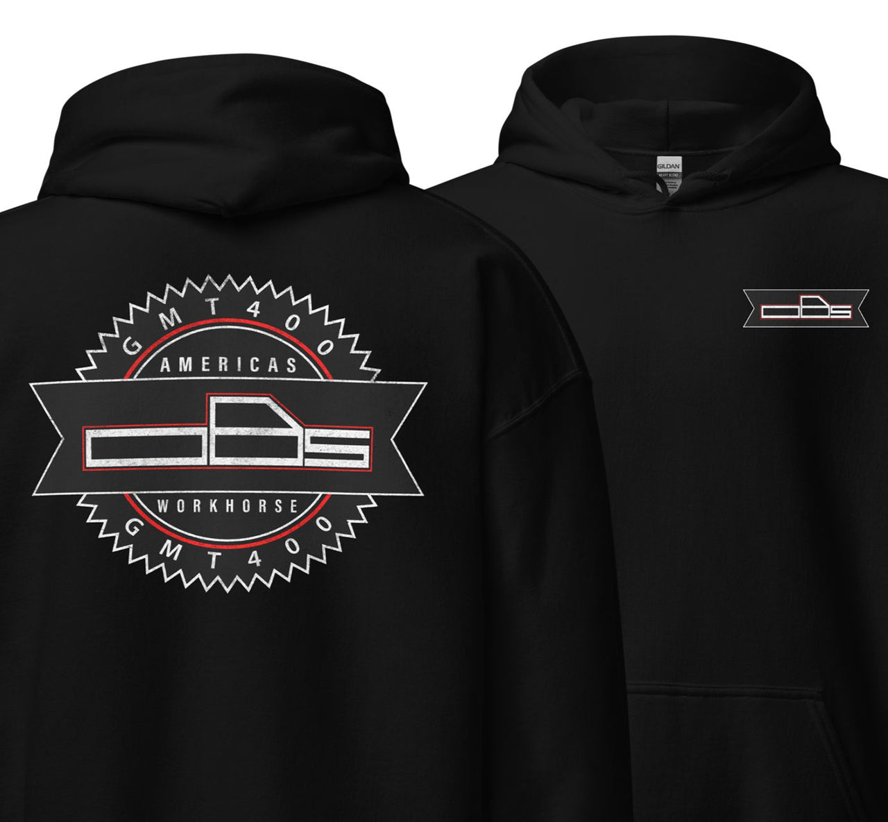 obs chevy gmt400 hoodie from Aggressive Thread - black