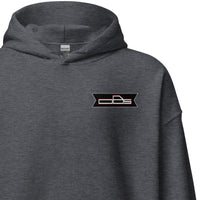 Thumbnail for obs gmt400 hoodie from Aggressive Thread - dark heather - front close-up