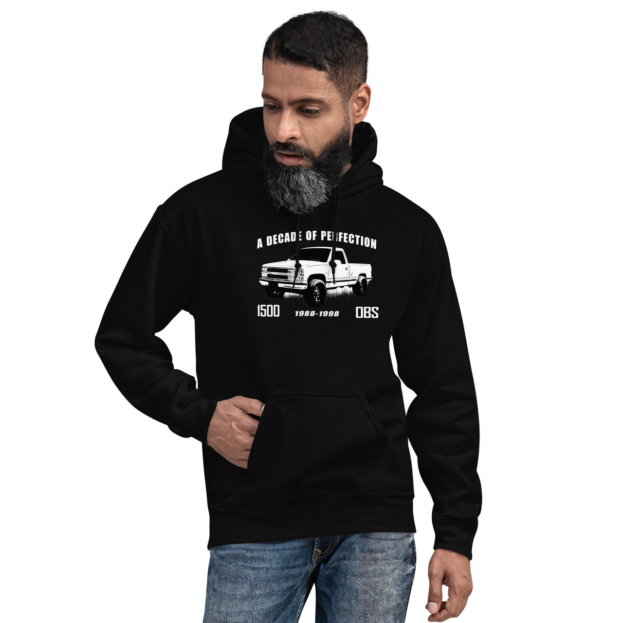 OBS 1500 Hoodie Sweatshirt modeled in black