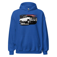 Thumbnail for OBS Crew Cab Truck Hoodie with American Flag design - royal