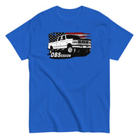 Thumbnail for OBS Crew Cab Truck American Flag T-Shirt modeled in royal