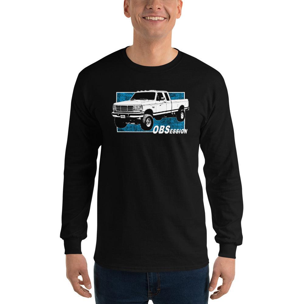 OBS F250 Extended Cab 4X4 Long Sleeve T-Shirt modeled in black
