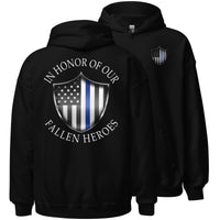 Thumbnail for Police Thin Blue Line Hoodie black