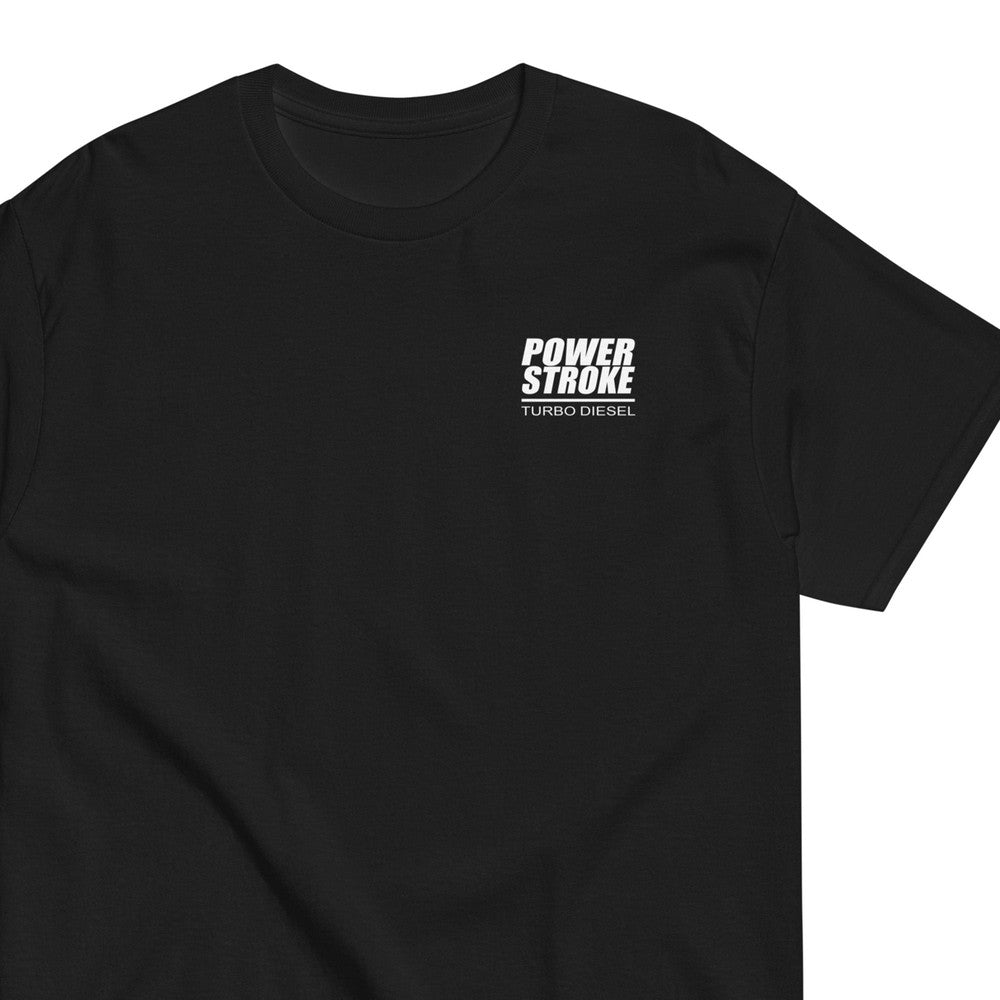 Power Stroke Diesel American Flag T-Shirt in black from Aggressive Thread