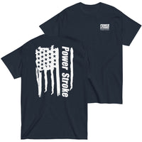 Thumbnail for Power Stroke Diesel American Flag T-Shirt in navy from Aggressive Thread