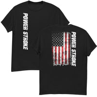 Thumbnail for Power Stroke Diesel Shirt American Flag T-Shirt in black from Aggressive Thread